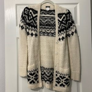 J Crew NWOT Cable Knit Open Front Cardigan